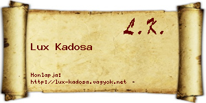 Lux Kadosa névjegykártya