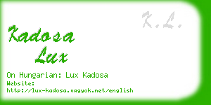 kadosa lux business card